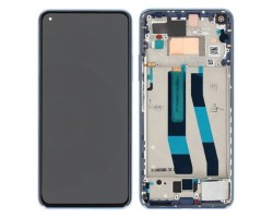 Kijelző Xiaomi Mi 10 Lite 5G  (lcd, érintőpanel, átvezető fóliával, előlap kerettel) kék K9D-BLUE 5600050K9D00
